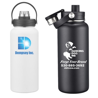 34 Oz Vacuum Sealed Water Bottle with Powdered Finish