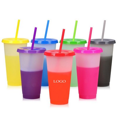 Chameleon Color Change Tumbler with Straw - 24 oz.