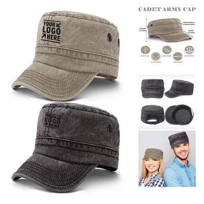 Military Unisex Cadet Flat Cap