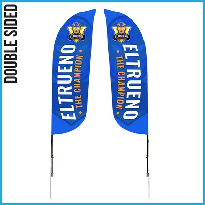 (Large Quantity) 9' Feather Flag - Double Sided w/Spike Base (Small)