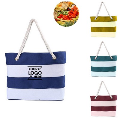 Striped Canvas Tote Bags