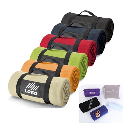 Portable Fleece Blanket With Strap