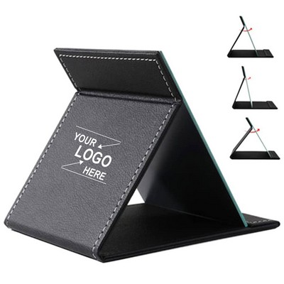 Compact Foldable Faux Leather Makeup Mirror