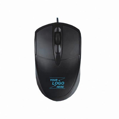 Black Classic 3D Wired Optical Mouse