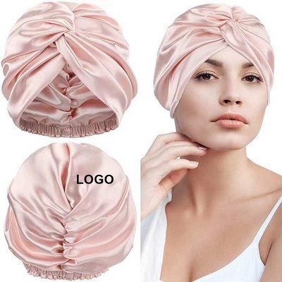 100% Mulberry Silk Sleep Cap For Women's Hair Care