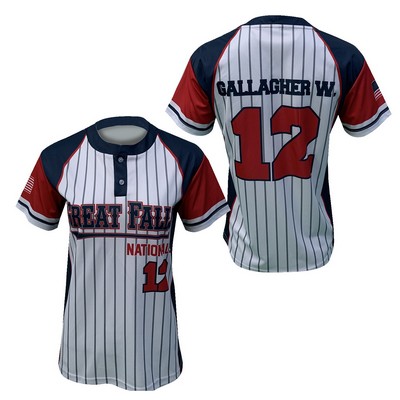 Women's Softball 2-Button Pinhole Mesh Jersey