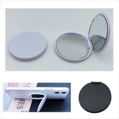 Round Makeup Mirror & Phone Stand