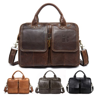 PU Leather Laptop Messenger Bag