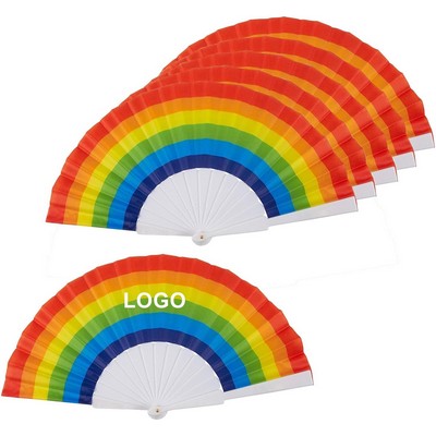 Rainbow Folding Fan