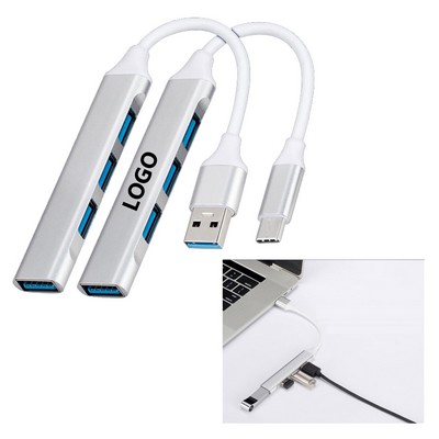 4 Port USB Hub Splitter Portable USB Adapter