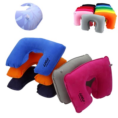 MOQ50 U-Shaped Portable Inflatable Travel Neck Pillow