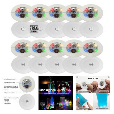 2.36 Inches Diameter LED Light Up Coaster Bottle Light Glorifier LED Stickers Coaster