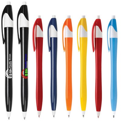 Plastic Dart Pen-Colored Barrel with White Trim