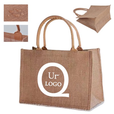 14.57 X 6.69 X 10.24 Inch Jute Burlap Tote Bags