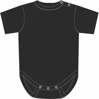 Short sleeve bodysuit-BLACK Interlock, Cotton