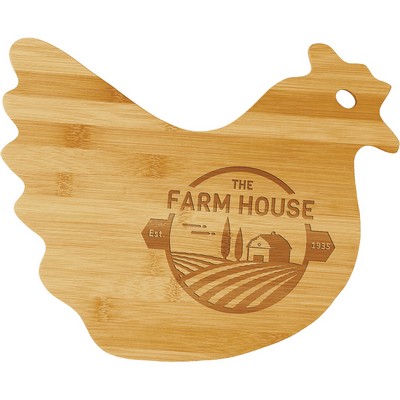 13 1/2" x 10 7/8" Bamboo Hen Shaped Cutting Board