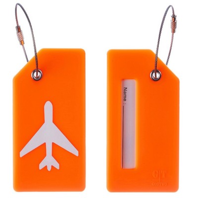 Customizable Silicone Luggage Tag with Name Card and Steel Loop