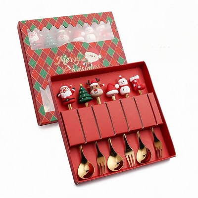 Christmas Flatware Cutlery Gift Set 6 Pieces