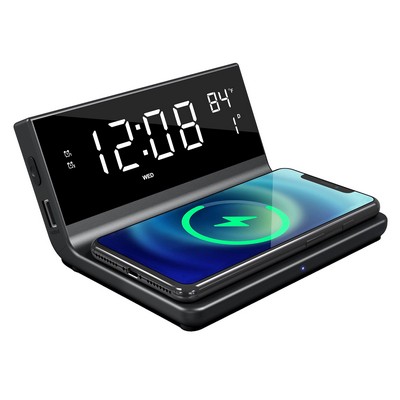 Supersonic Dual Alarm Clock W/ Wireless Charger