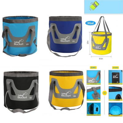 Collapsible Bucket with Handle 3 Gallon Portable Folding Bucket ( 12L )