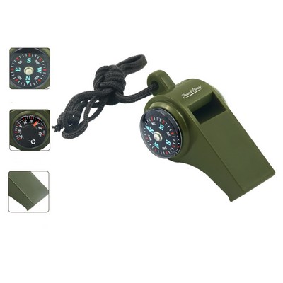 3-in-1 Whistles With Compass And Thermometer