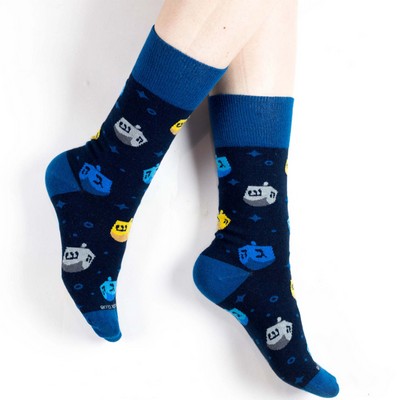 Crew Hanukkah Socks - Festive Footwear for Eight Nights of Celebration - American Made