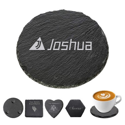 Black Slate Stone Coasters