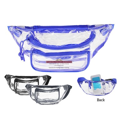 3 zipper Clear Multi Pockets Fanny Pack