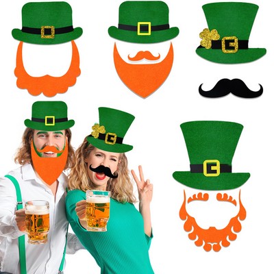 St. Patrick's Day Green Hat with Mustache Set