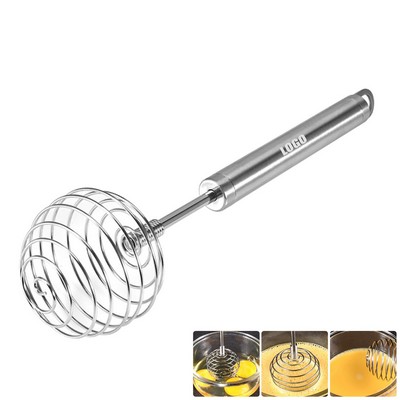 Round Head Whisk with Food Grade Stainless Steel and Spring Ball