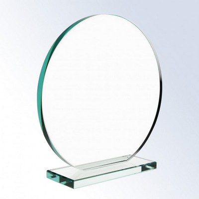 Large Jade Glass Circle Award - Unattached