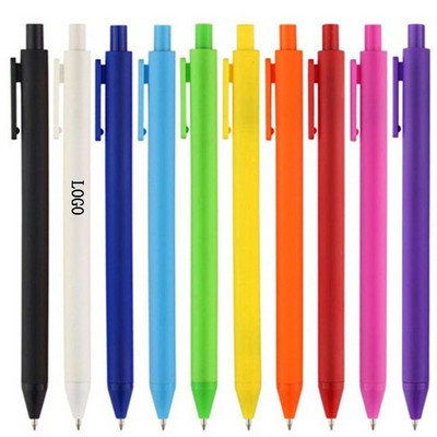 Custom Plastic Quick Dry Gel Ink Fine Point 0.5mm Retractable Ballpoint Pen MOQ100PCS