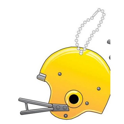 Football Helmet Promotional Key Chain w/ Black Back (6 Square Inch)