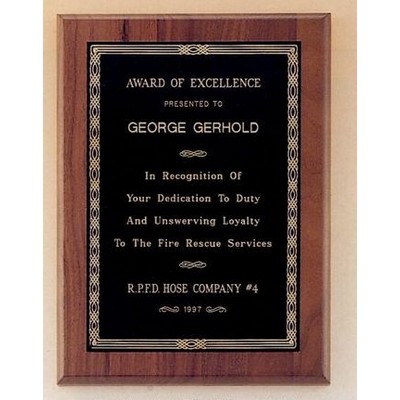 Sheffield Series Walnut Plaque w/ Jewelers Black & Brass Plate (4 1/2"x6")