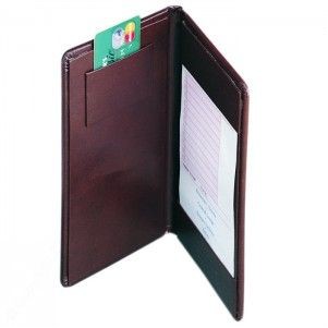 Book Cloth Guest Check Presenter w/ 2 Horizontal & Credit Card Pockets