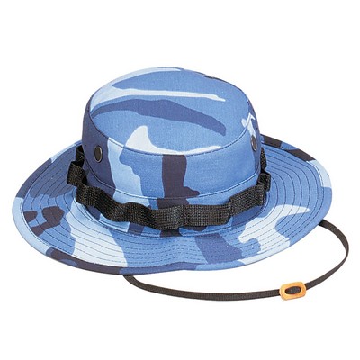 Poly/Cotton Sky Blue Camouflage Boonie Hat