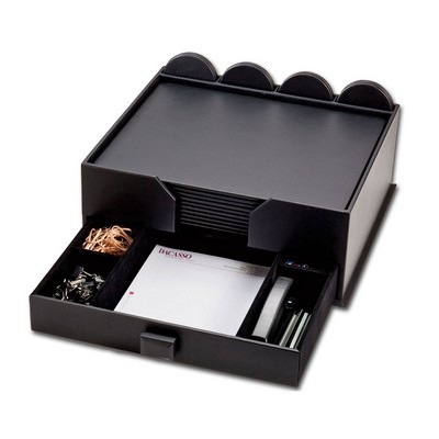 Leatherette Black Combination Conference Room Set (23-Piece)