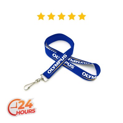 3/4" Silkscreened Flat Lanyard w/ J Hook