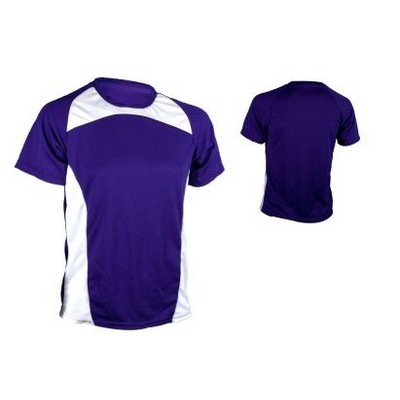 Youth Cool Mesh Soccer Jersey Shirt w/ Contrast Panel Front & Round Neck Trim