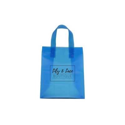 Frosted Ocean Blue Colored Poly Flexi-Loop Bag/ 4 Mil (8"x5"x10")