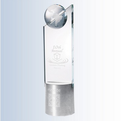 Glass Globe Pinnacle Award with Silver Aluminum Base