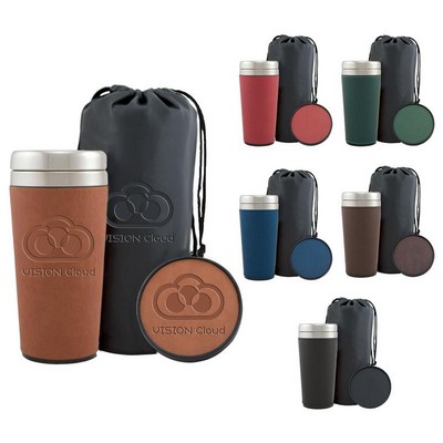 16 Oz. Regency Tumbler Gift Set w/Leather Pouch