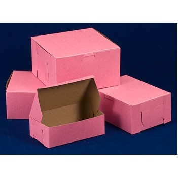 2 Piece Pink Lock Corner Cake Bakery Box (19½"x14"x4")