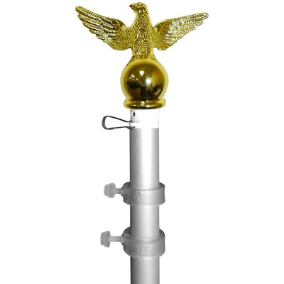 6' Silver Aluminum Spinner Pole - Eagle Top