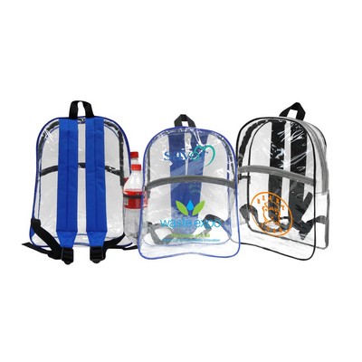 Clear Zipper Backpack ( 4 Colors Available Now, Black, Navy, Royal, Gray )