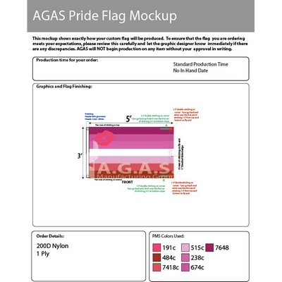 Lipstick Lesbian Flag 3'X5'