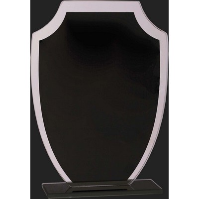 On Reflection Black Shield Glass Award - 7 1/4'' H