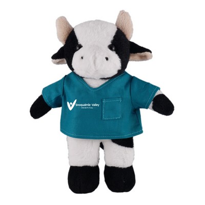 Soft Plush Stuffed Cow in scrub shirt