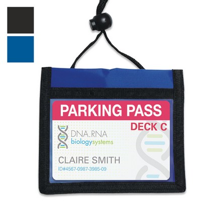 Nylon 3-Pocket Credential Wallets with Neck Cord