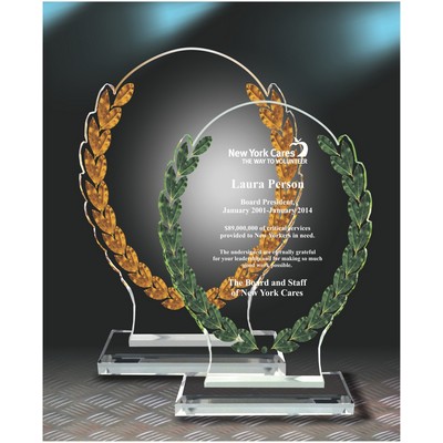 Wreath Acrylic Award, 5 3/8" W x 7 1/2" H